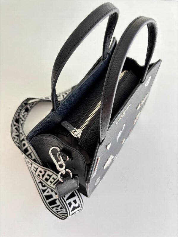 1.4Karllagerfeld MAYBELLE DENIM SATCHEL WITH PINS