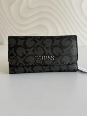 Cartera Guess Monograma Negro con Gris