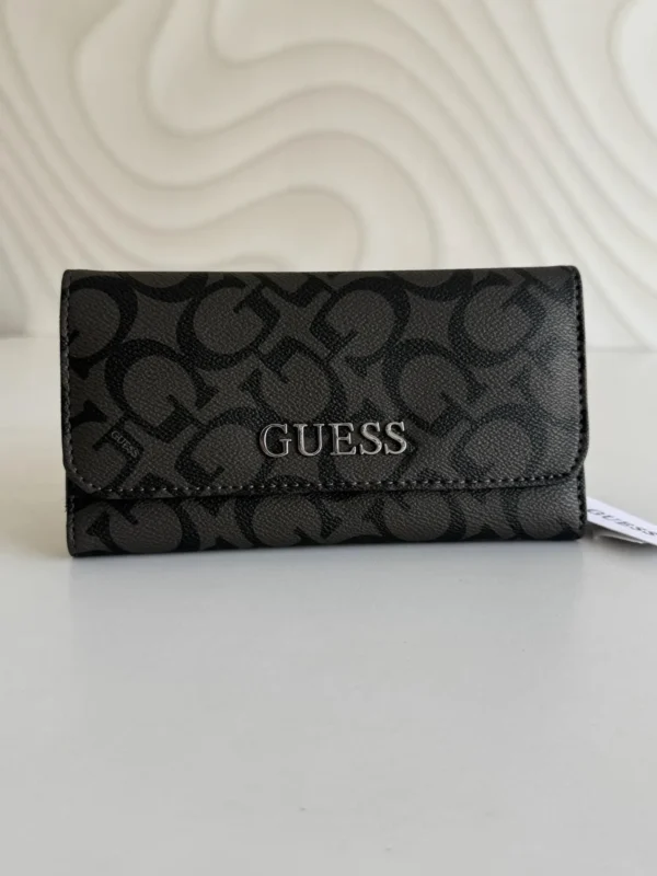 Cartera Guess Monograma Negro con Gris