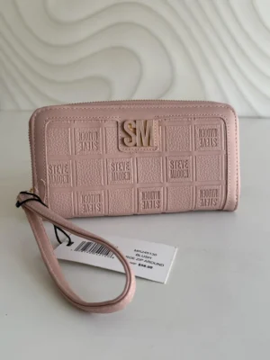 Cartera Steve Madden rosa gold cierre completo