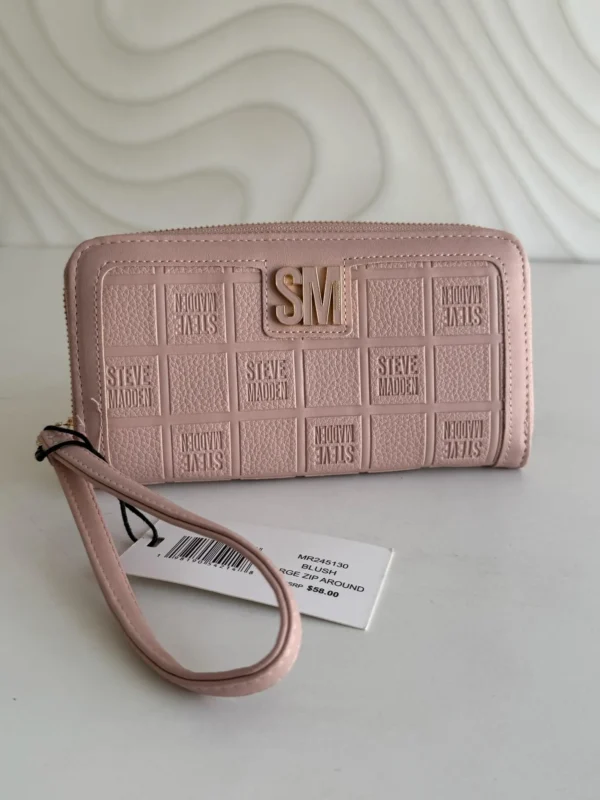 Cartera Steve Madden rosa gold cierre completo
