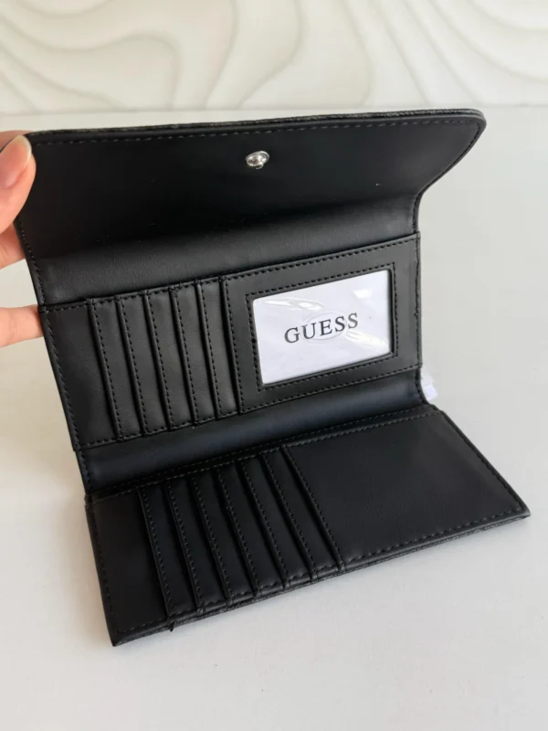 Cartera Guess Monograma Negro con Gris
