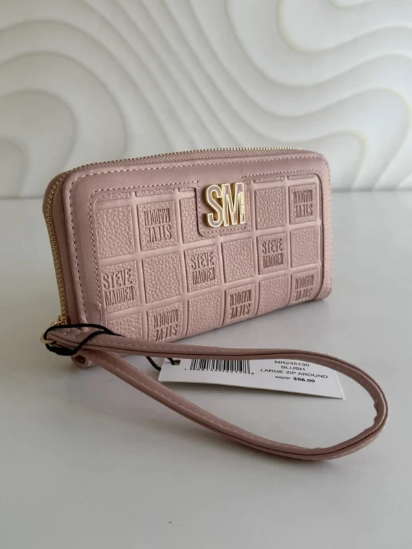 Cartera Steve Madden rosa gold cierre completo