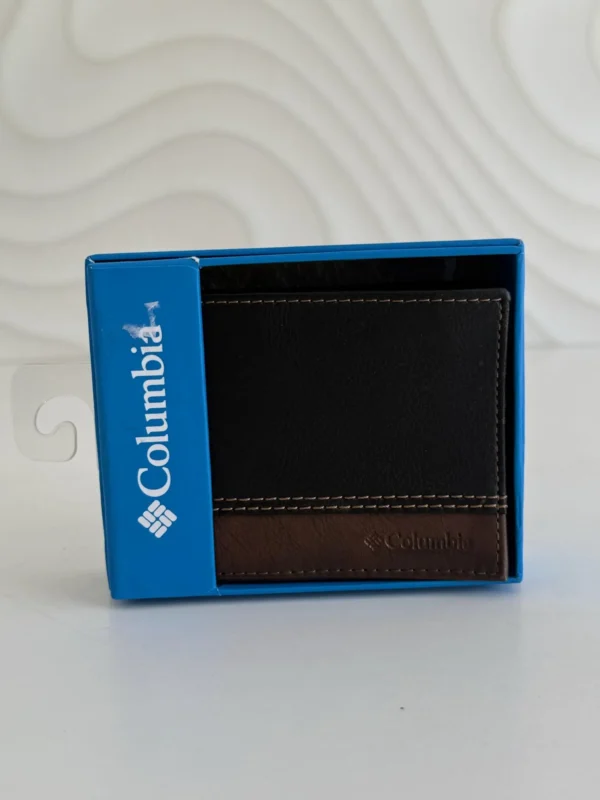 Cartera Columbia Negro con detalle Cafe